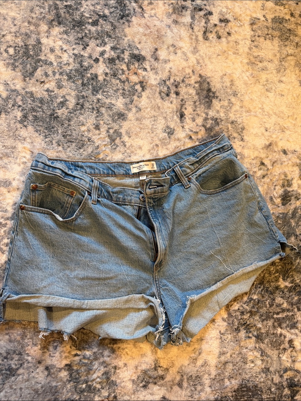 Abercrombie & Fitch Light Blue Denim Cutoff Shorts - Picture 1 of 2